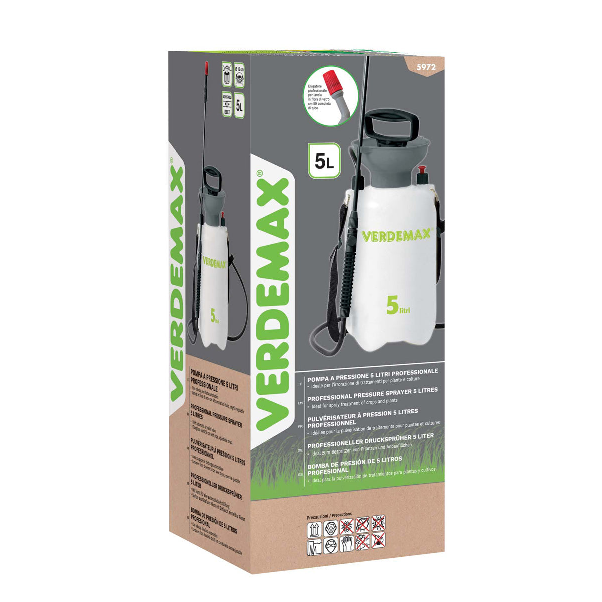 Pulverizador presión previa profesional 5 l Verdemax