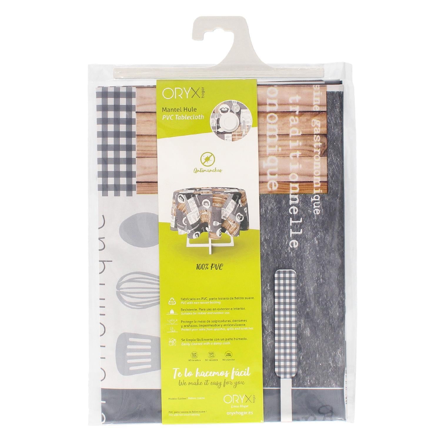 Mantel Hule Redondo Cuisin Impermeable Antimanchas Pvc Ø 140 Cm. Uso Interior Y Exterior_2