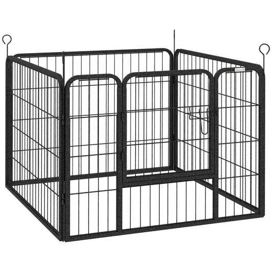 Pawhut Parque Para Perros 4 Paneles Plegable 82x82x60 Cm Con Puerta De Pestillo_0