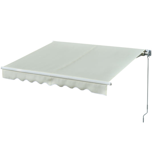 Outsunny Toldo Manual Retráctil Con Manivela 250x200 Cm Aluminio Ajustable_0