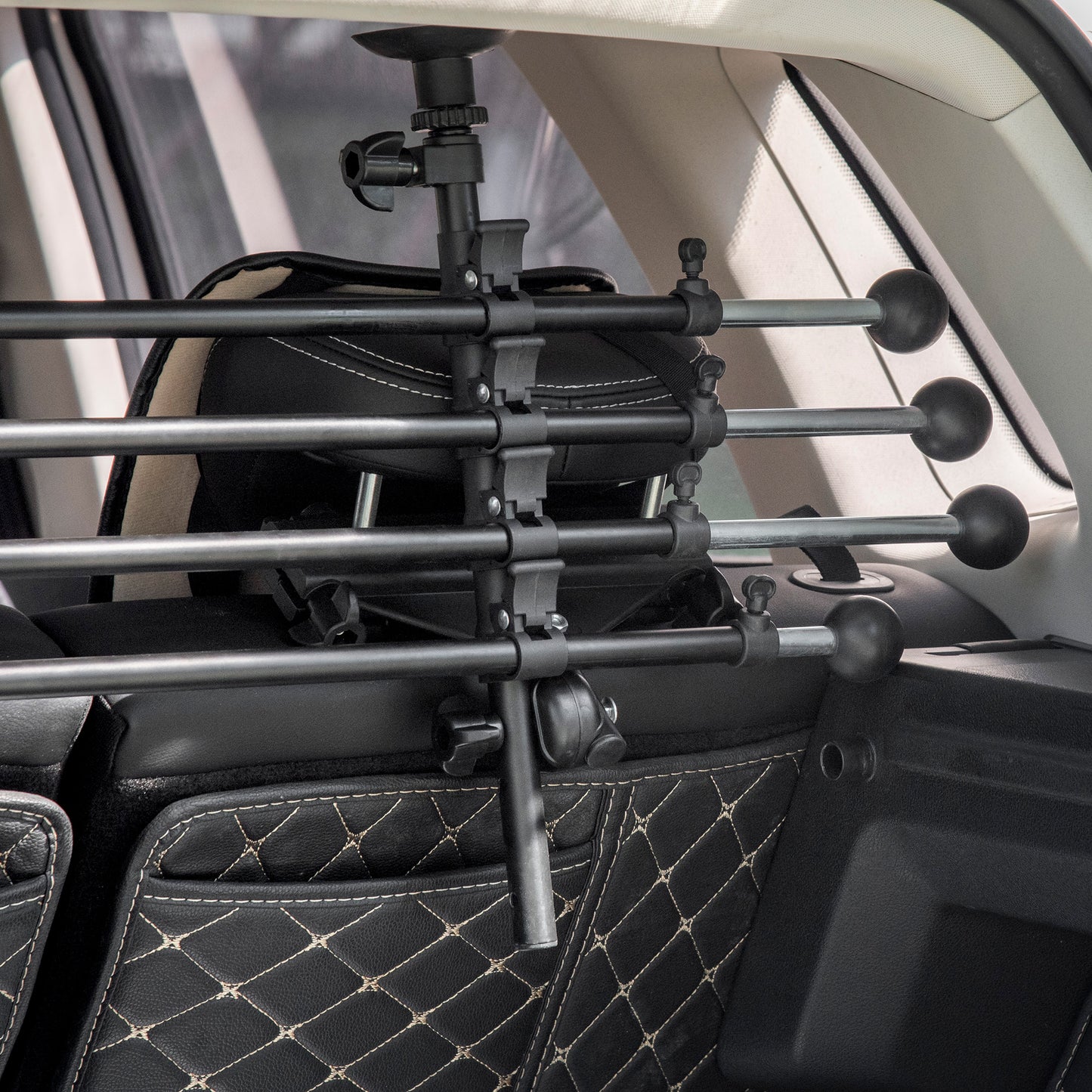 Pawhut Reja Seguridad Coche Para Perros Ajustable En Ancho Altura 85-140x40-50cm_4