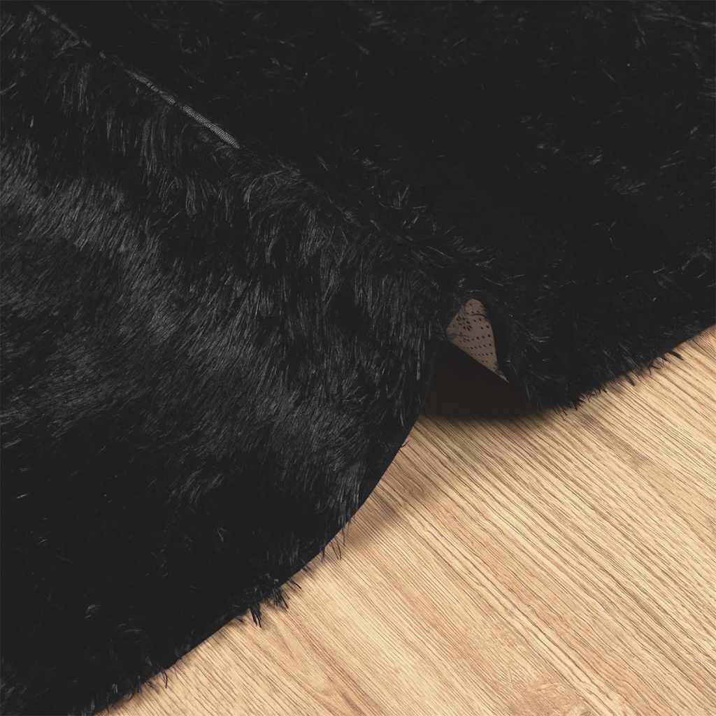 Vidaxl Alfombra Peluda De Pelo Largo Navarra Negra 160x230cm Poliéster_4