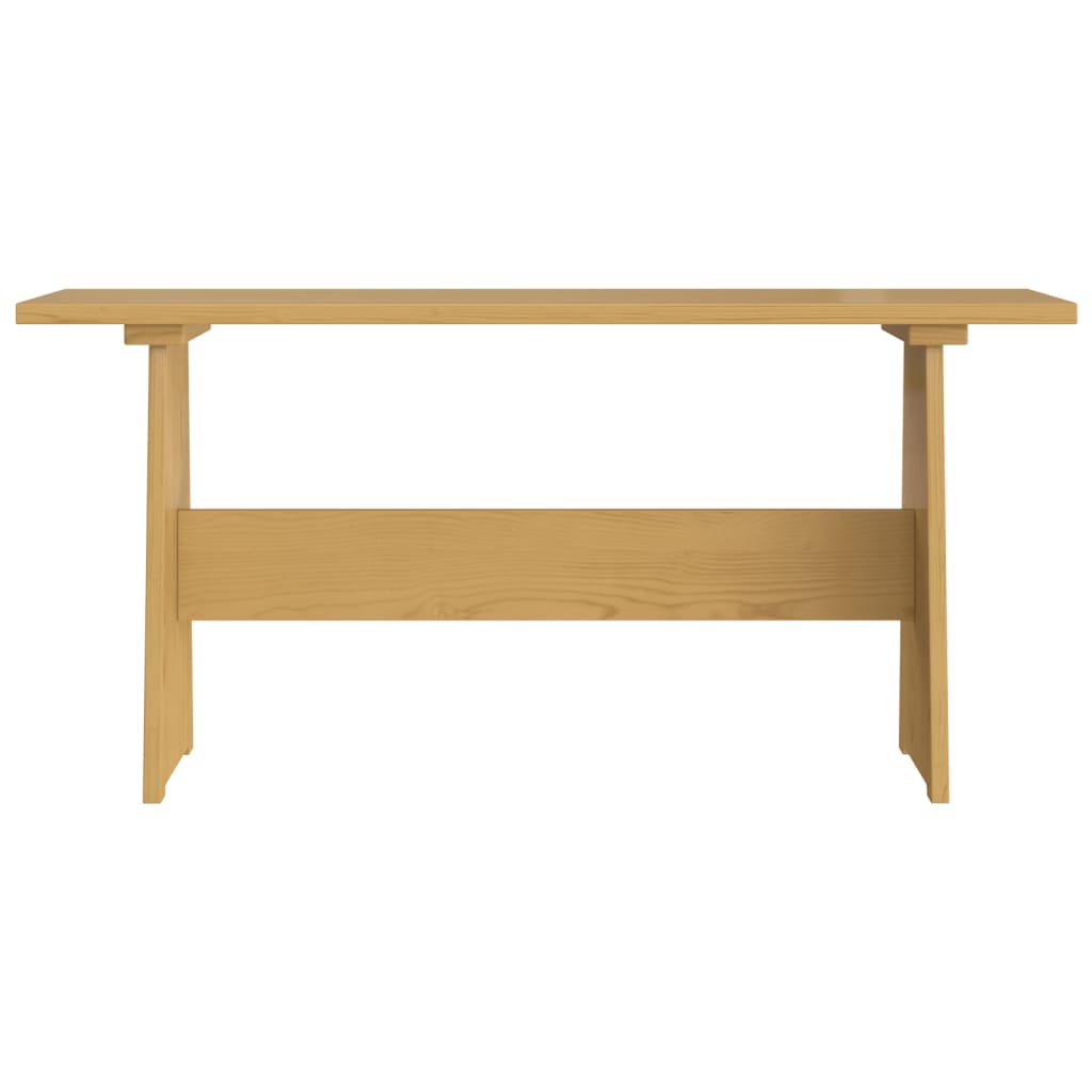 Mesa De Comedor Con Banco Reine Madera Maciza Pino Marrón Miel_2