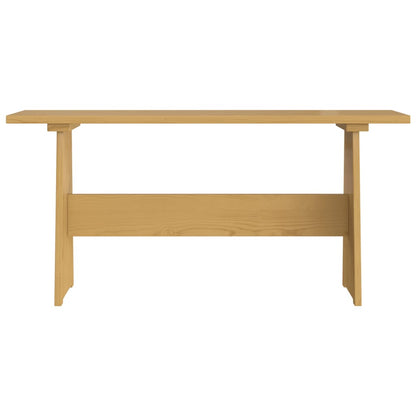 Mesa De Comedor Con Banco Reine Madera Maciza Pino Marrón Miel_2