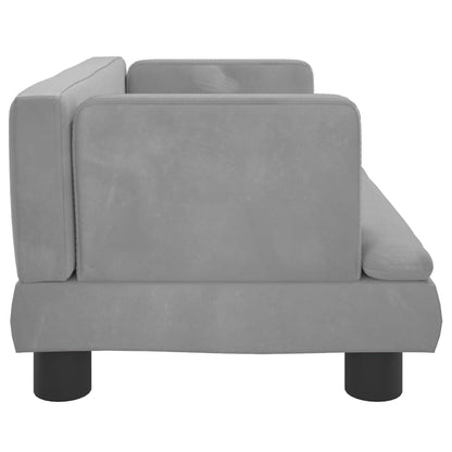 Cama Para Perros De Terciopelo Gris Claro 60x40x30 Cm / Vetonek_1