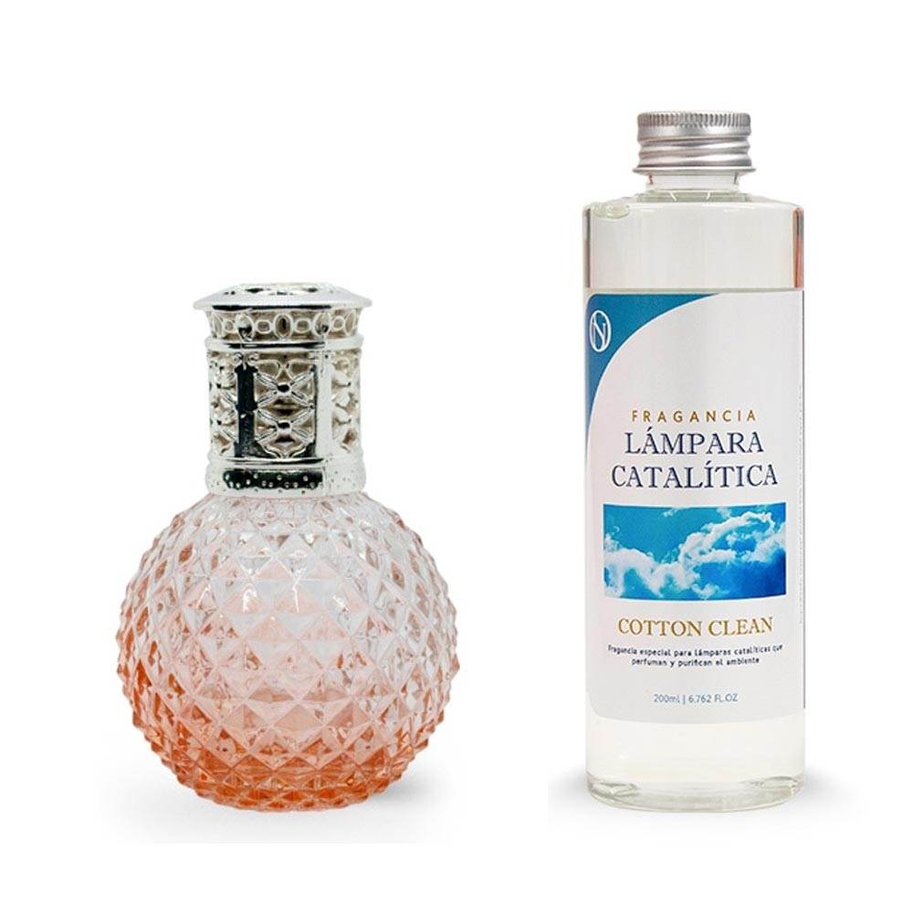 Lámpara Catalítica Orange Diamonds + Aroma Cotton Clean 200ml - Elimina Malos Olores, Impurezas Y Perfuma_0