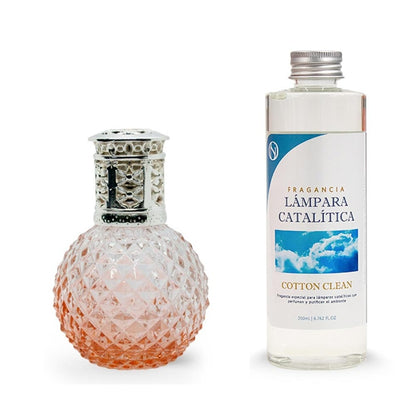 Lámpara Catalítica Orange Diamonds + Aroma Cotton Clean 500 Ml - Elimina Malos Olores, Impurezas Y Perfuma_0