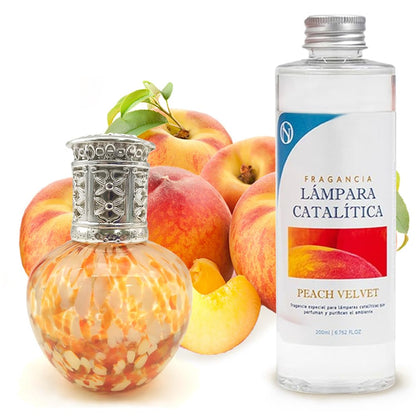 Lámpara Catalítica Drops Orange + Fragancia Peach Velvet 200ml - Elimina Malos Olores, Impurezas Y Perfuma_0