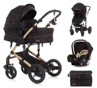 Carrito De Bebé Camea Trío Convertible Con Bolso Ebony_0