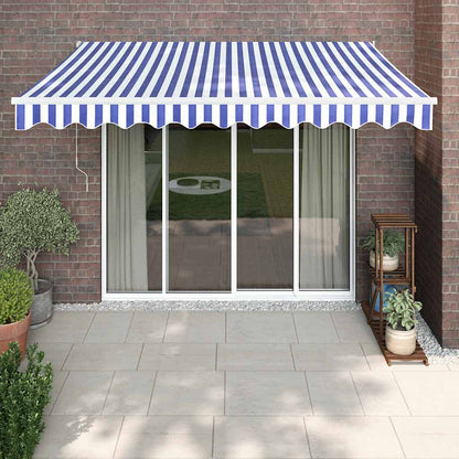 Toldo Retráctil Automático Azul Y Blanco 3,5x2,5 M_1