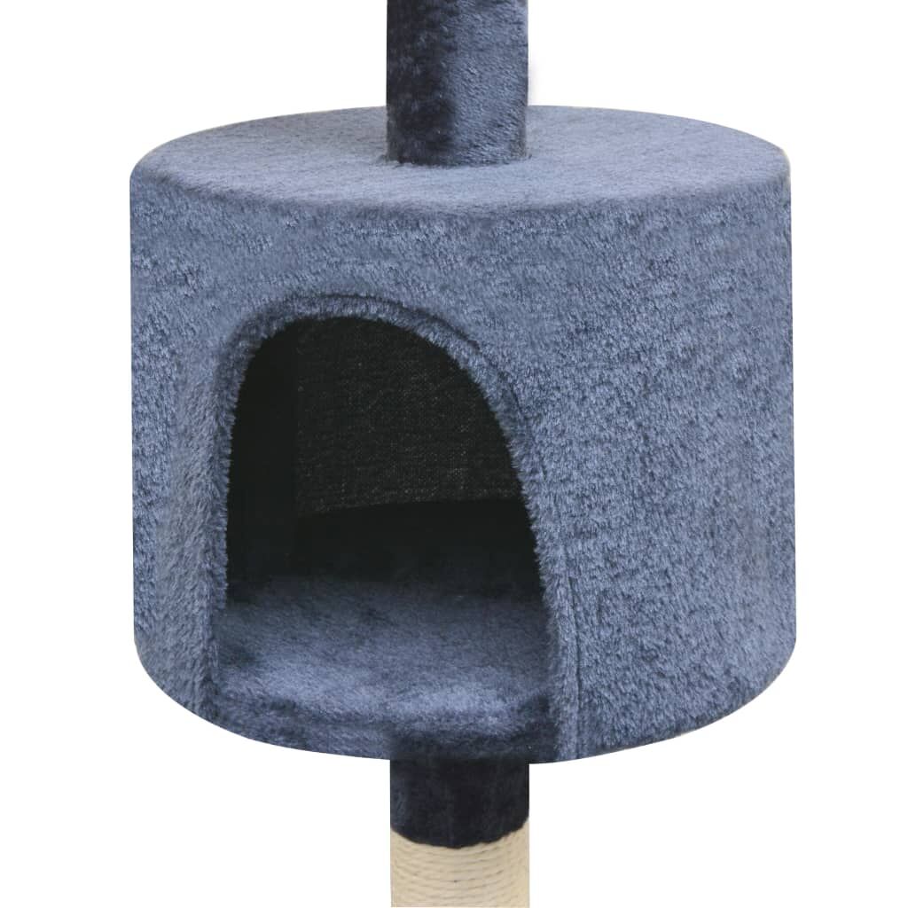Vidaxl Rascador Para Gatos Poste Rascador De Sisal 125 Cm Azul Oscuro_2