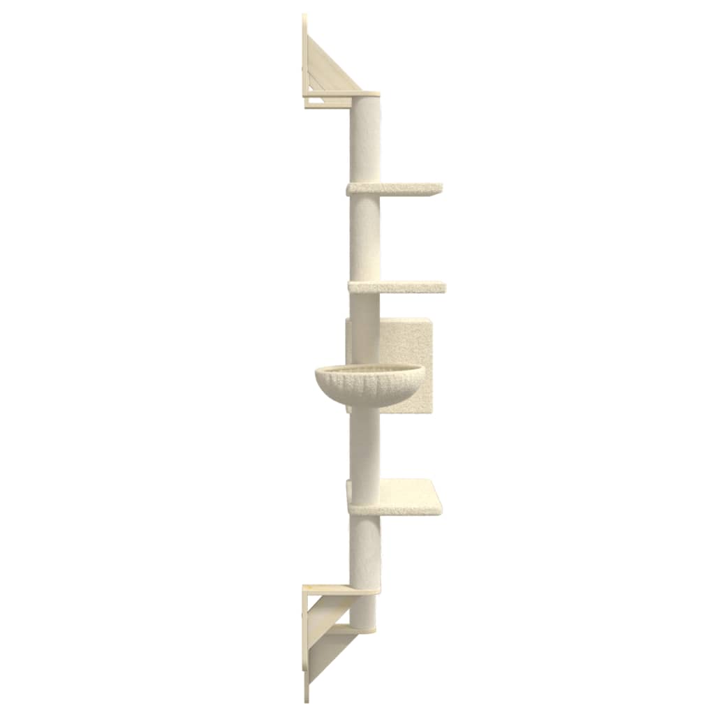 Árbol Rascador Para Gatos De Pared Crema 180 Cm_4