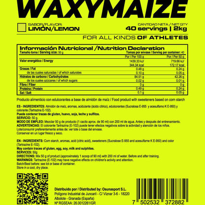 Waxymaize (amilopectina) - 2kg - Limon - Mejora El Rendimiento - Masmusculo_4