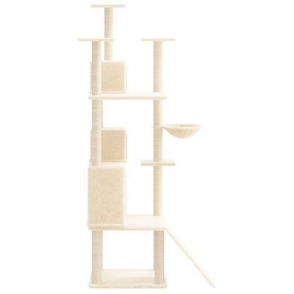 Rascador Para Gatos Con Postes De Sisal Crema 175 Cm_3