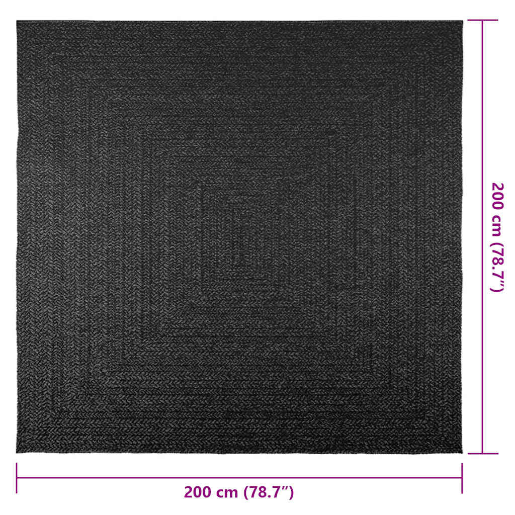 Vidaxl Alfombra Zizur Apariencia Yute Interior Exterior Antracita_2