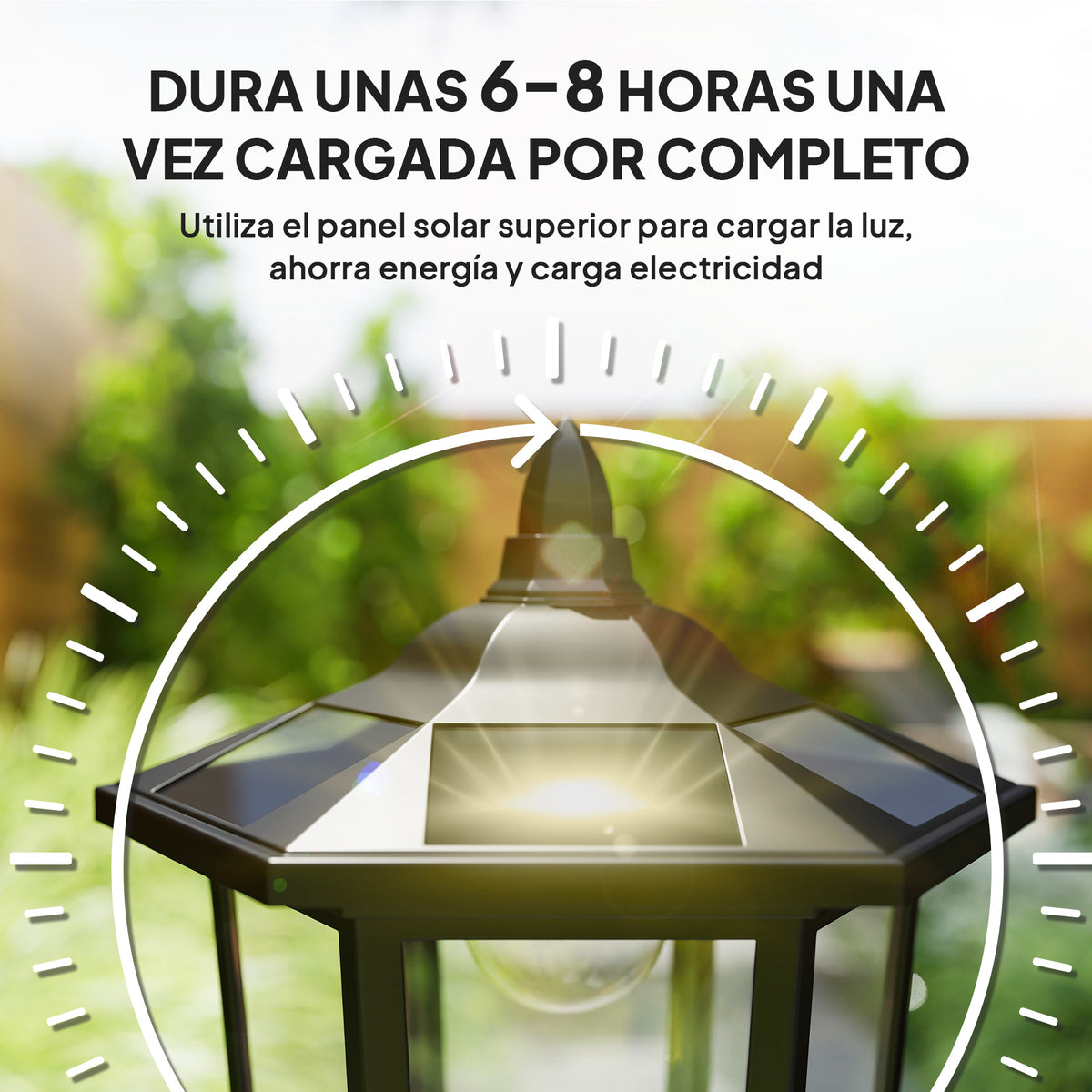 Farola Solar Exterior Outsunny Negro Ø26,5x177 Cm Plástico Abs_4