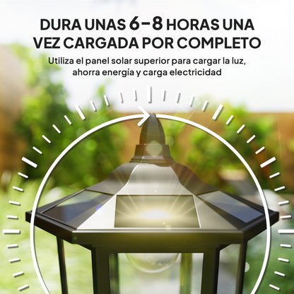Farola Solar Exterior Outsunny Negro Ø26,5x177 Cm Plástico Abs_4