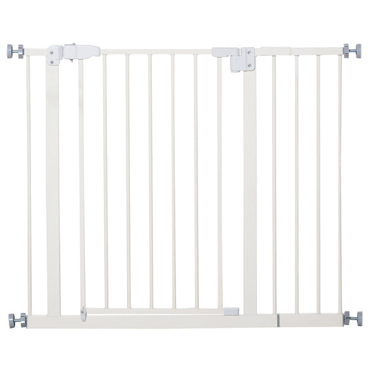 Pawhut Barrera De Seguridad Con Longitud Ajustable 74-97,5x76,2 Cm Blanco_0