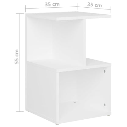 Mesita De Noche Madera De Ingeniería Blanca 35x35x55 Cm_4