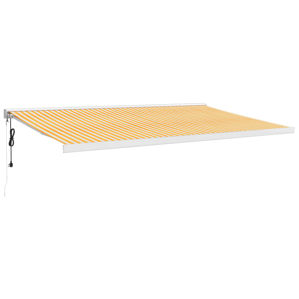 Vidaxl Toldo Retráctil Aluminio Y Tela Amarillo Y Blanco 5x3 M_0