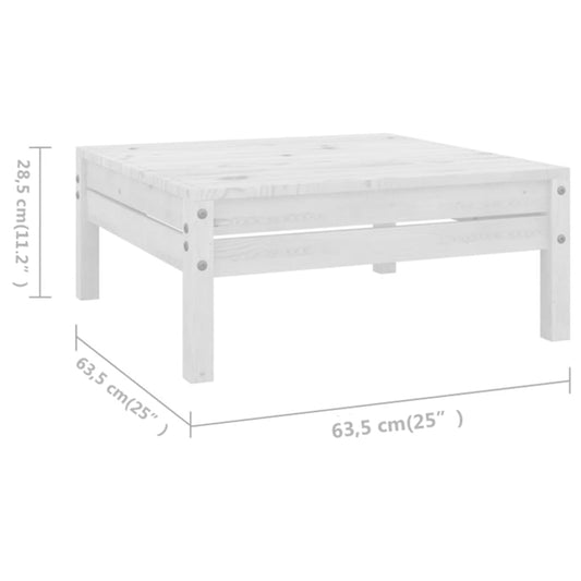 Juego De Muebles De Jardín 5 Piezas Madera Maciza Pino Blanco / Vetonek_0