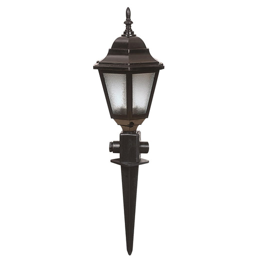 Aplique De Pared Clásico Para Exterior, Abs , Negro, 23x23x60, Casquillo E 27 Max 60 W