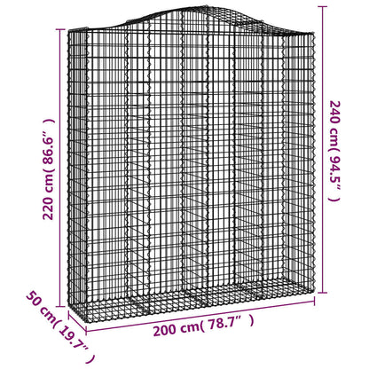 Cestas De Gaviones 7 Uds Forma De Arco Hierro 200x50x220/240 Cm_5