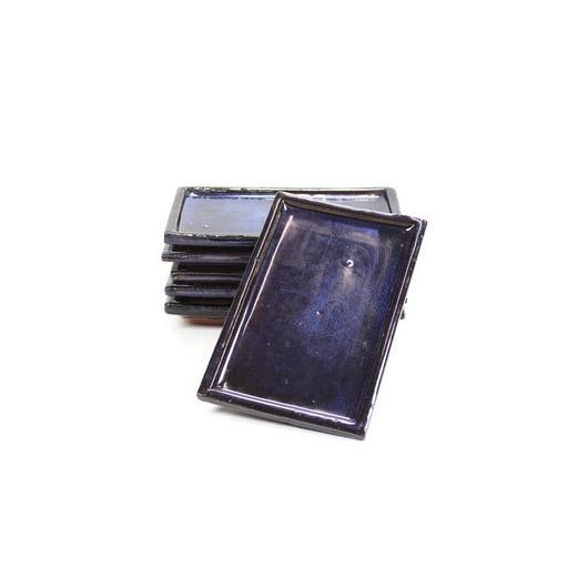 Plato cerámico para bonsáis rectangular Azul 18,5 cm