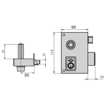 Cerradura Cvl 156b/60/he Derecha_1