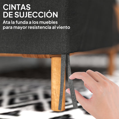 Outsunny Funda Para Banco De Jardín 2 Plazas Tela Oxford 600d 140x84x56/94 Cm_5