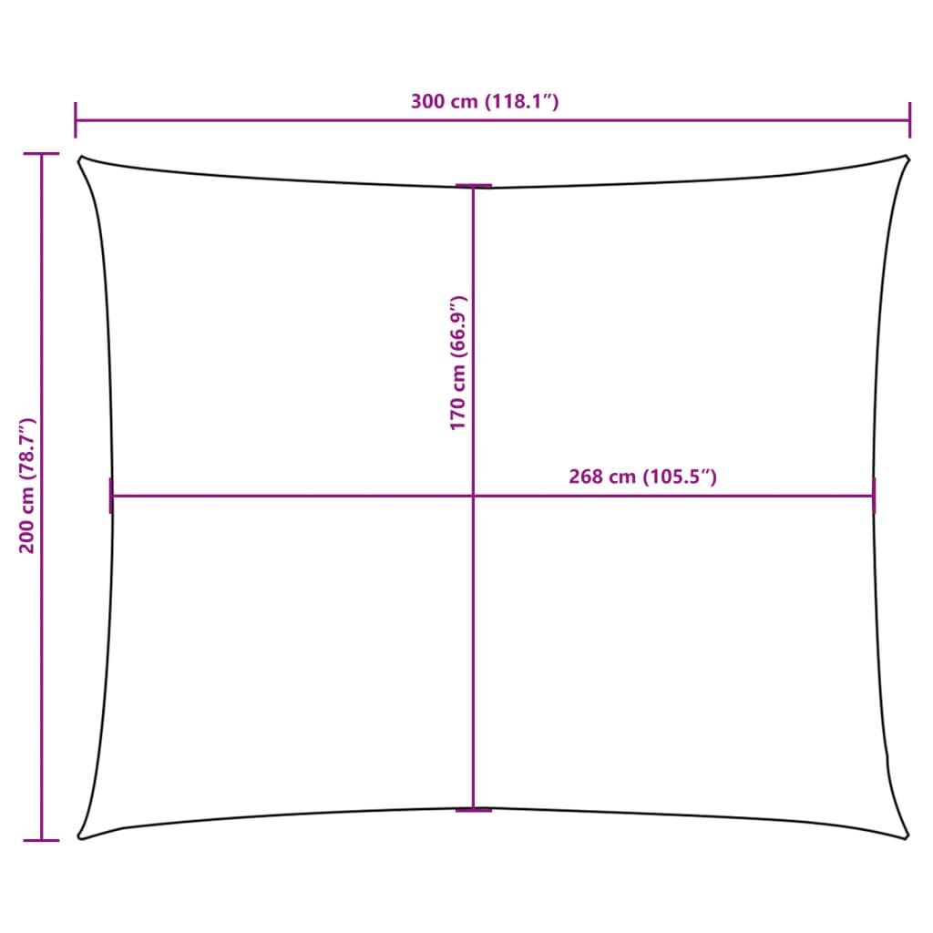 Vidaxl Toldo De Vela Rectangular Tela Oxford Color Crema 2x3 M_2