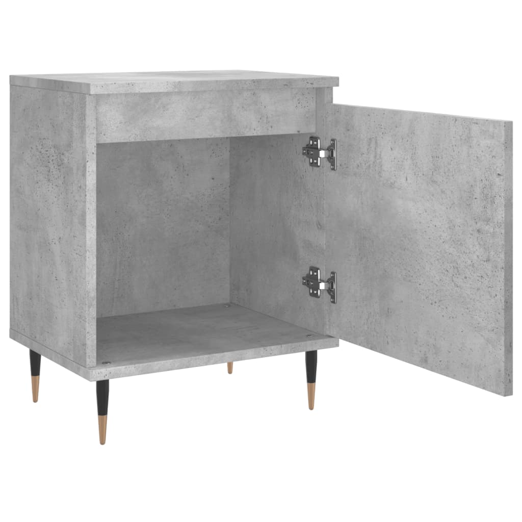 Mesitas De Noche 2 Uds Madera Gris Hormigón 40x30x50 Cm_4