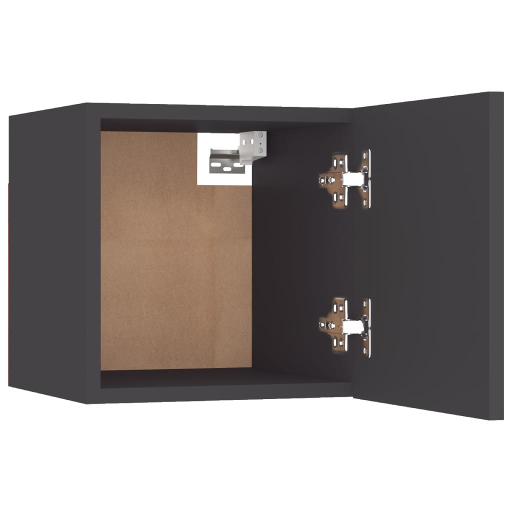 Mesita De Noche Madera De Ingeniería Gris 30,5x30x30 Cm_2