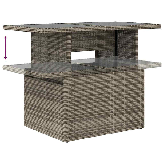 Set De Muebles De Jardín 6 Pzas Y Cojines Ratán Sintético Gris / Vetonek_0