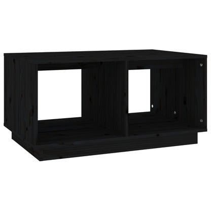 Mesa De Centro Madera Maciza De Pino Negro 80x50x40 Cm_0