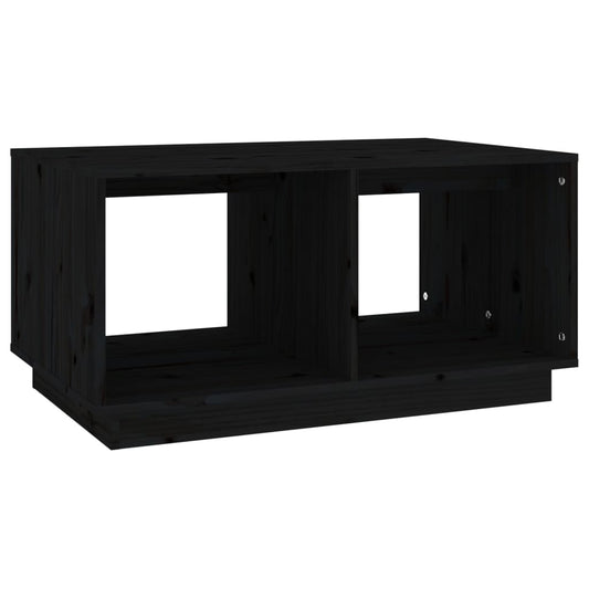 Mesa De Centro Madera Maciza De Pino Negro 80x50x40 Cm_0