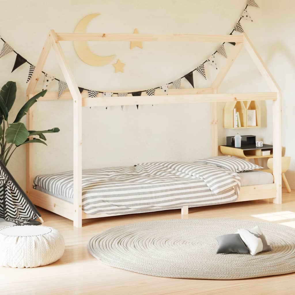 Estructura De Cama Infantil De Madera Maciza De Pino 70x140 Cm / Vetonek_4