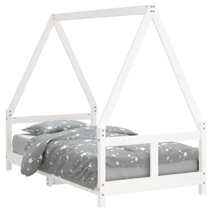 Estructura De Cama Para Niños Madera De Pino Blanco 80x160 Cm / Vetonek_0