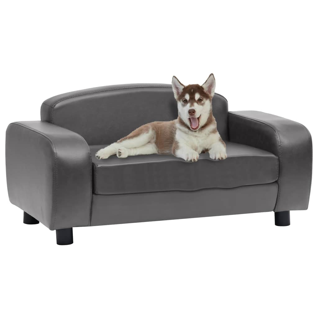 Vidaxl Sofá Para Perros Cuero Sintético Gris 80x50x40 Cm_1