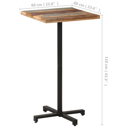 Mesa De Bistró Cuadrada Madera Maciza Reciclada 60x60x110 Cm_4