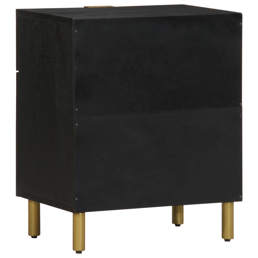 Mesita De Noche Madera De Ingeniería Negra 50x33x60 Cm_3