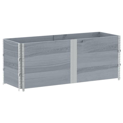 Jardinera De Madera Maciza De Pino Gris 150x50 Cm_4