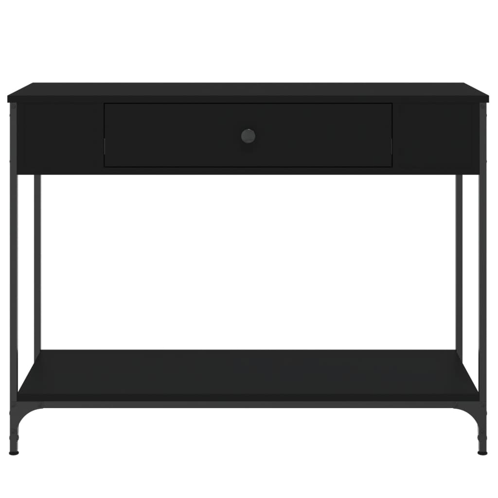 Mesa Consola Madera De Ingeniería Negra 100x34,5x75 Cm_4