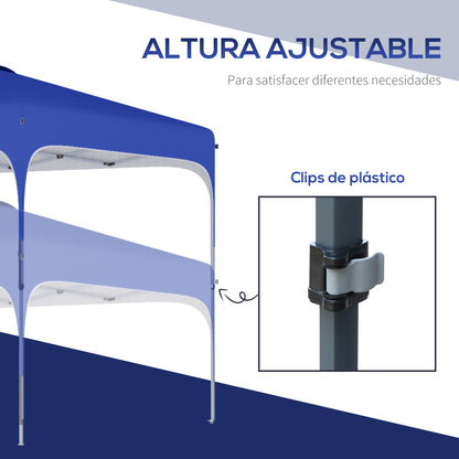 Outsunny Carpa Plegable 2,5x2,5x2,7 M Con Altura Ajustable Anti-uv Azul_5