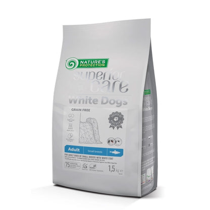 Nature's Protection White Dog Pienso grain free Arenque adulto razas pequeñas 1,5 Kg