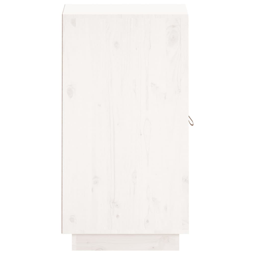 Aparador De Madera Maciza De Pino Blanco 34x40x75 Cm / Vetonek_1