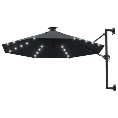 Vidaxl Sombrilla De Jardín De Pared Con Luces Led Antracita 300 Cm_1