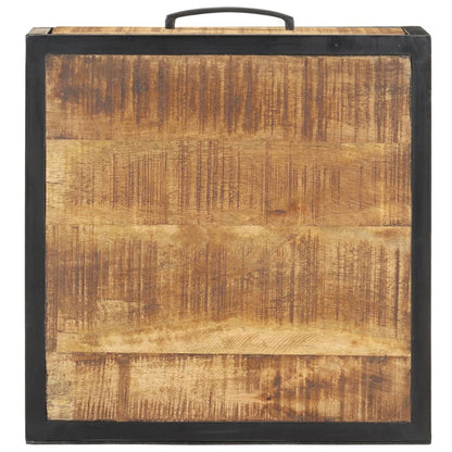 Mesita De Noche De Madera De Mango Rugosa 40x40x35 Cm_3
