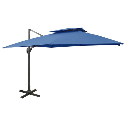 Vidaxl Sombrilla Jardín Voladiza Cubierta Doble Azul Celeste 300x300cm_0