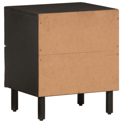 Mesitas De Noche 2 Uds Madera Maciza De Mango Negro 40x33x46 Cm_4